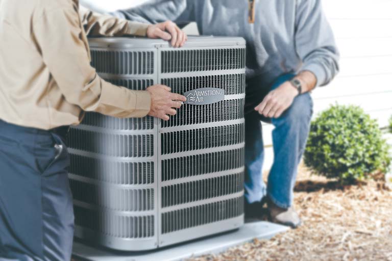 Air Conditioner Being Installed